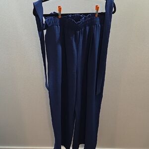 Womens Blue Harem Pants With Tie